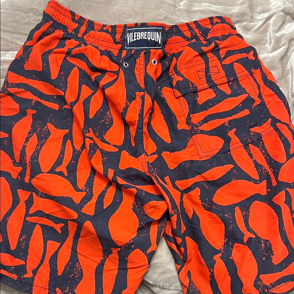 Vilebrequin Red and Black Swim Shorts